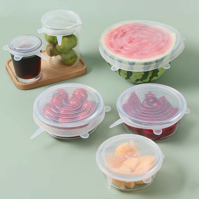 6PCS Reusable Silicone Stretch Lids for Food Storage