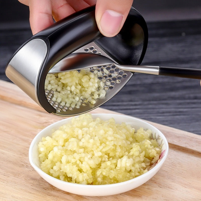 Stainless Steel Garlic Press and Peeler Set