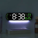 13.78 Inch Remote Control Digital Wall Clock Mood Lighting Timing Countdown 2 Alarm Auto Dimmer DST Plug in Use LED Alarm Clock