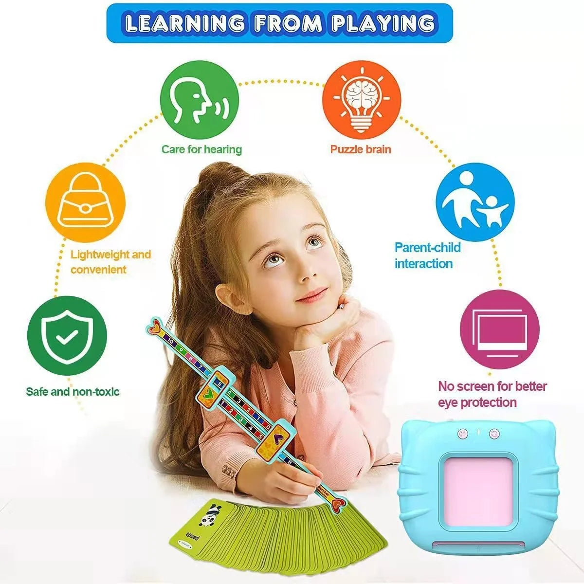 Kids Electronic Cognitive Cards Talking Flash Cards Audio Books Flashcards for Learn English Words Study Game Toys for Children