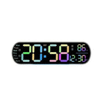 13.78 Inch Remote Control Digital Wall Clock Mood Lighting Timing Countdown 2 Alarm Auto Dimmer DST Plug in Use LED Alarm Clock