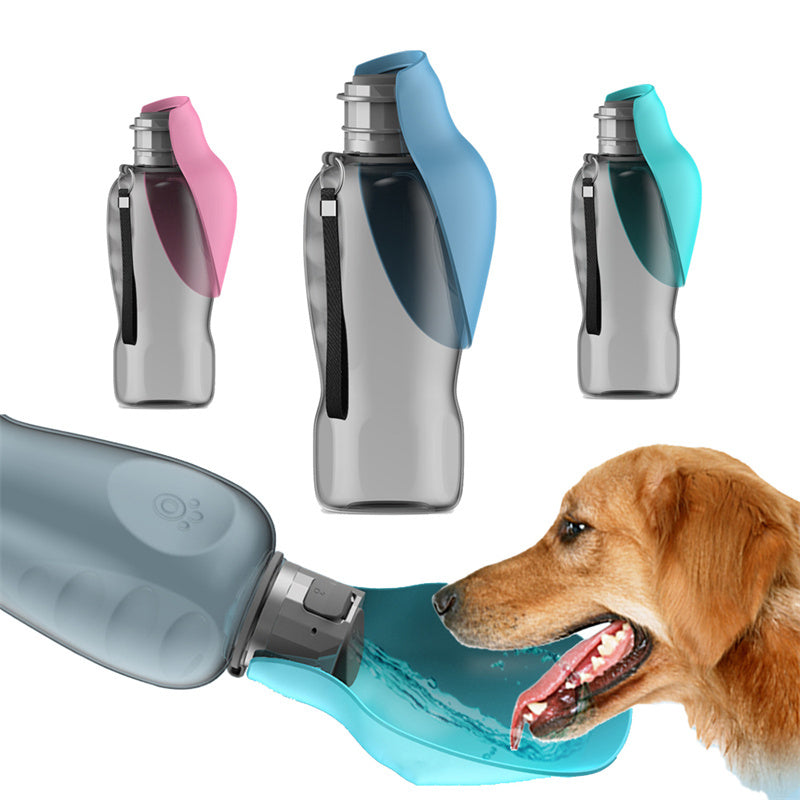 Portable 800ml Leakproof Dog Water Bottle with Foldable Bowl